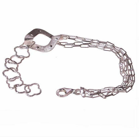 bracciale argento con centrale satinato e diamantato