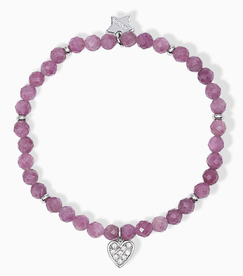 Bracciale Bambina Mabina 533684 Con Ciondolo Cuore E Rosa