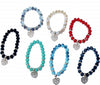 Bracciale-Braccialetto-Perle-Ciondolo-Cuore-Colorati-Elastico-Donna-Gioielli
