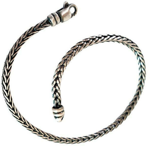 Bracciale catena intrecciata in Argento invecchiato