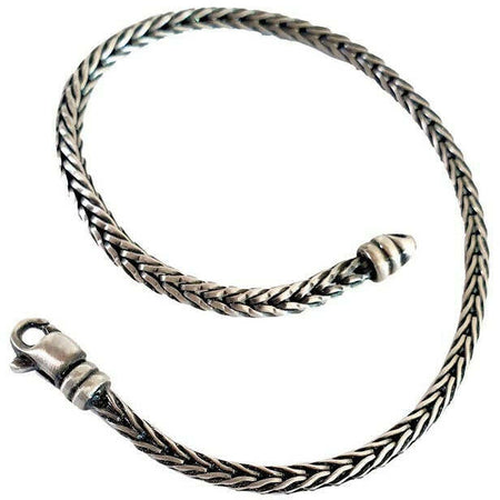 Bracciale catena intrecciata in Argento invecchiato