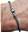 Bracciale catena intrecciata in Argento invecchiato