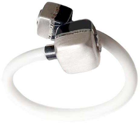 Bracciale caucciù bianco con finali in argento