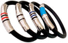 Bracciale cuore rossonero, bracciale argento e caucciù