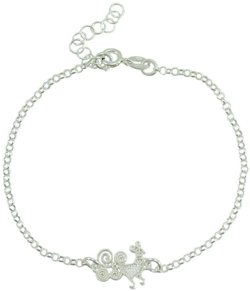 Bracciale donna con pavoncella sarda centrale in argento