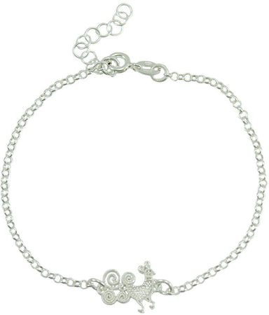 Bracciale donna con pavoncella sarda centrale in argento