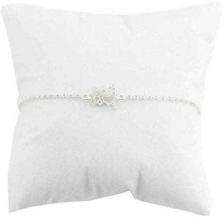 Bracciale donna con pavoncella sarda centrale in argento