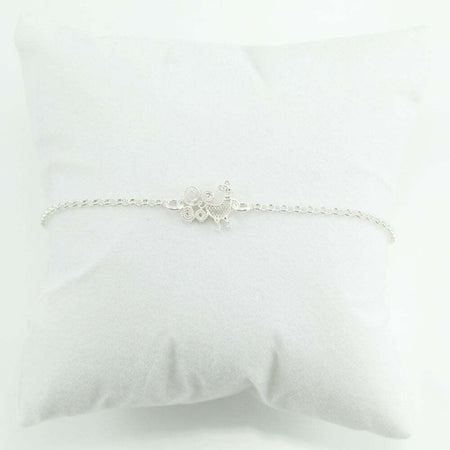 Bracciale donna con pavoncella sarda centrale in argento