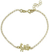 Bracciale donna con pavoncella sarda centrale in argento dorato