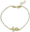 Bracciale donna con pavoncella sarda centrale in argento dorato
