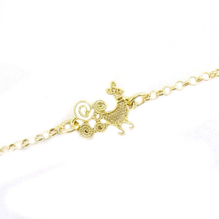 Bracciale donna con pavoncella sarda centrale in argento dorato