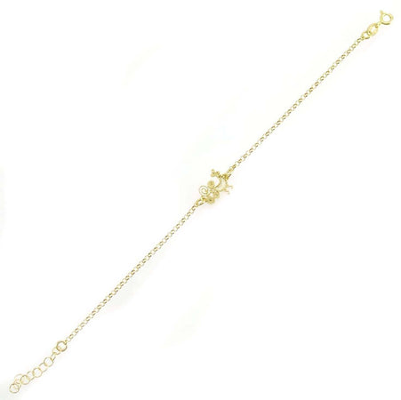 Bracciale donna con pavoncella sarda centrale in argento dorato