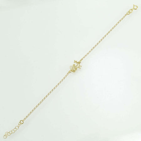 Bracciale donna con pavoncella sarda centrale in argento dorato
