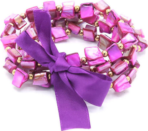 Bracciale Da Donna Con Pietre Bracciale Fashion in Resina Colorata Multifilo Elasticizzato Bracciale Nickel Free Con Fiocco in Raso Moda/Donna/Gioielli/Bracciali Leclaf - Napoli, Commerciovirtuoso.it
