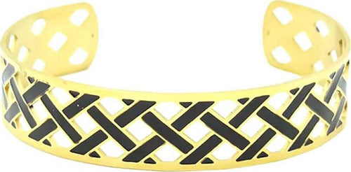 Bracciale Da Donna Rigido Braided Snake Con Trama Oro E Nero Moda/Donna/Gioielli/Bracciali Leclaf - Napoli, Commerciovirtuoso.it