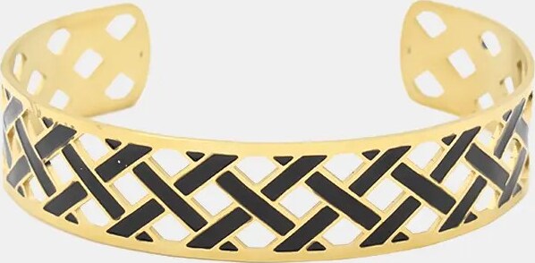 Bracciale Da Donna Rigido Braided Snake Con Trama Oro E Nero Moda/Donna/Gioielli/Bracciali Leclaf - Napoli, Commerciovirtuoso.it