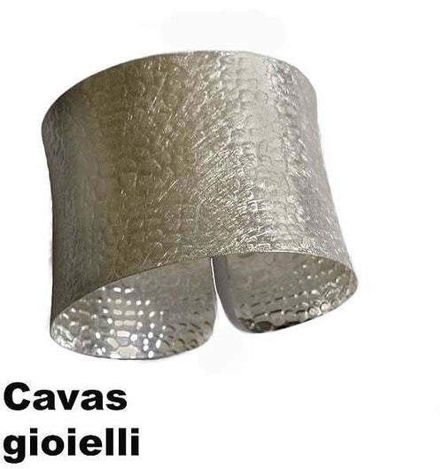 Bracciale d'argento semi rigido modello alla schiava  aperto