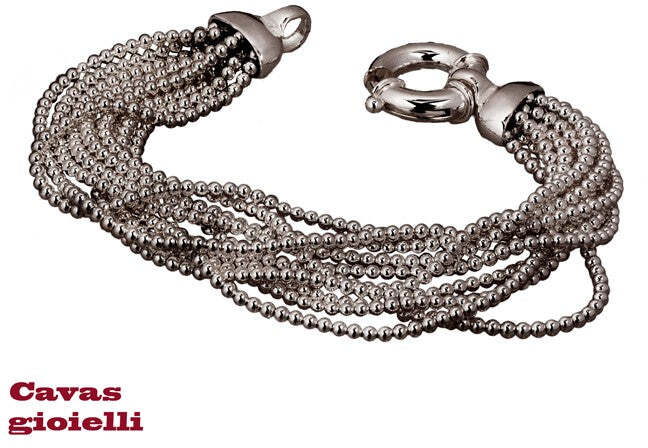 Bracciale donna argento a palline multifilo