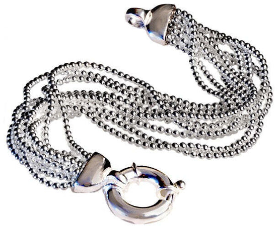 Bracciale donna argento a palline multifilo
