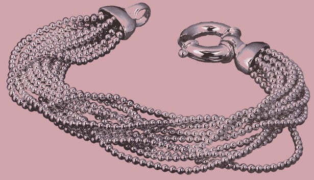 Bracciale donna argento a palline multifilo