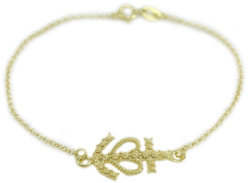 Bracciale donna argento Fede Speranza Carità lavorazione filigrana dorato
