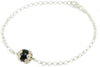 Bracciale artigianato sardo portafortuna Su coccu sfera onice e argento 925 Gioiello Sardegna