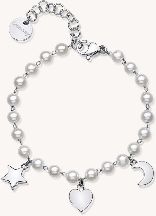 Bracciale Donna Brosway Bah85 Con Ciondoli Cuore Stella Luna