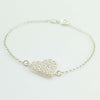 Bracciale donna con centrale cuore in filigrana sarda nido d'ape in argento