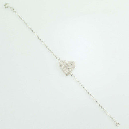 Bracciale donna con centrale cuore in filigrana sarda nido d'ape in argento