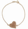 Bracciale donna con centrale cuore in filigrana sarda nido d'ape in argento rosa