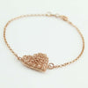 Bracciale donna con centrale cuore in filigrana sarda nido d'ape in argento rosa