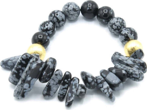 Bracciale Donna Con Pietre Bracciale Fashion Nero in Resina E Zamak Bracciale Elasticizzato Con Pietre Irregolari Effetto Marmo Nickel Free Moda/Donna/Gioielli/Bracciali Leclaf - Napoli, Commerciovirtuoso.it