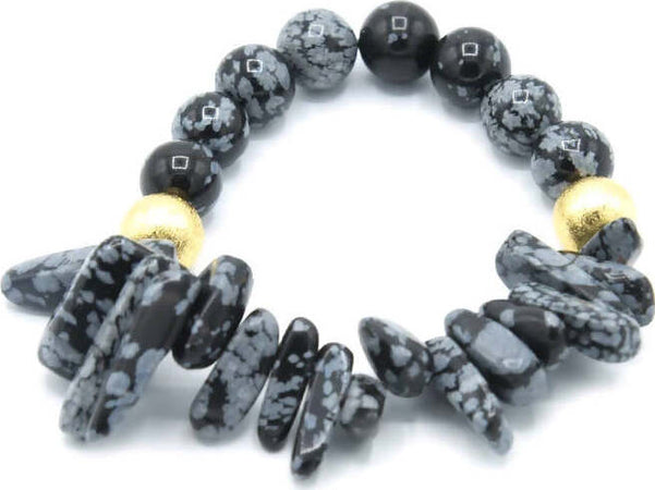 Bracciale Donna Con Pietre Bracciale Fashion Nero in Resina E Zamak Bracciale Elasticizzato Con Pietre Irregolari Effetto Marmo Nickel Free Moda/Donna/Gioielli/Bracciali Leclaf - Napoli, Commerciovirtuoso.it
