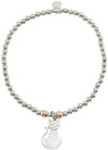 Bracciale Elastico in Argento 925 con Pendente Gatto e Zirconi - I Giampini