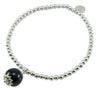 Bracciale Elastico in Argento 925 con Pendente Su Coccu in Onice - I Giampini