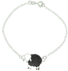 Bracciale in argento con centrale pecorella brunita filigranata