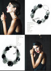 Bracciale Donna in Vetro Di Murano Grigio Bijou Fashion Artigianale Made in Italy Bracciale in Acciaio Con Perle Realizzate a Mano 20 Cm