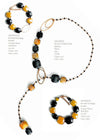 Bracciale Donna in Vetro Di Murano Ocra Bijou Fashion Artigianale Made in Italy Bracciale in Acciaio Con Perle Realizzate a Mano 20 Cm