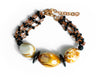 Bracciale Donna in Vetro Di Murano Topazio Braccialetto Bijou Fashion Artigianale Made in Italy