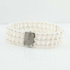 Bracciale perle Akoya 5,5/6 in oro bianco e diamanti Coscia