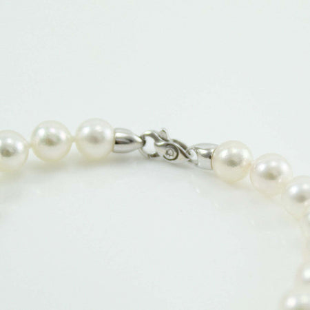 Bracciale donna perle Akoya 6,5/7 chiusura oro bianco con diamante Coscia