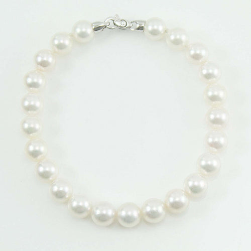 Bracciale donna perle Akoya 7,5/8 chiusura oro bianco con diamante Coscia