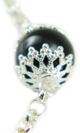 Bracciale portafortuna Su Coccu artigianato sardo sfera onice e argento 925 Gioiello Sardegna
