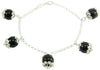Su Coccu bracciale artigianato sardo 5 sfere onice e argento 925 Gioiello Sardegna