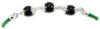 Su Coccu bracciale verde portafortuna artigianato sardo 3 sfere onice e argento 925 Gioiello Sardegna