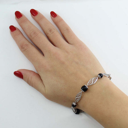Bracciale Su Coccu e rombi traforati in filigrana argento portafortuna Sardegna