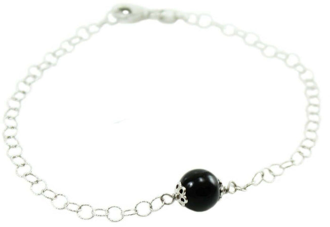 Bracciale Su Coccu onice amuleto argento portafortuna Sardegna