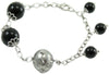 Bracciale Su Coccu onice e bottone sardo argento 925 portafortuna Sardegna