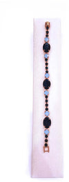 Bracciale donna Tennis placcato in Oro Bianco ipoallergenico con Zirconi e pietre dure Agata Blue Kemira Art.KBB109/3/8