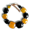 Bracciale Donna Top in Vetro Di Murano Ocra Bijou Fashion Artigianale Made in Italy Bracciale in Acciaio Con Perle Realizzate a Mano 20 Cm